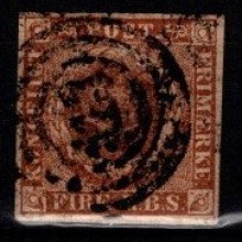 1851 - Danmark - AFA 1 - Frimærke - Stemplet. (3)